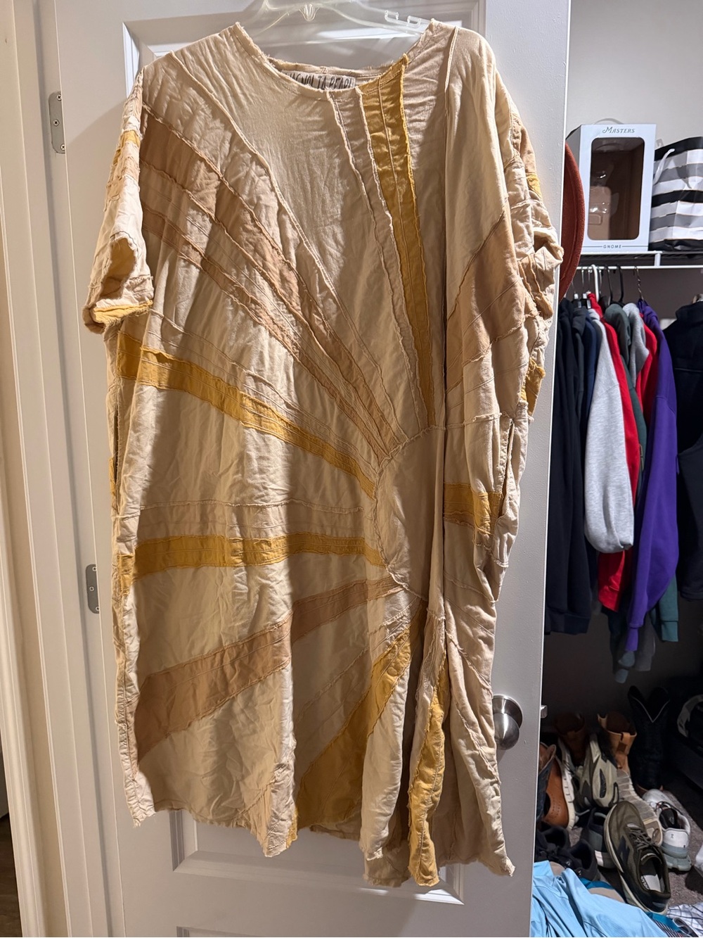 Magnolia Pearl Beige and Mustard Patchwork Cape Coat
